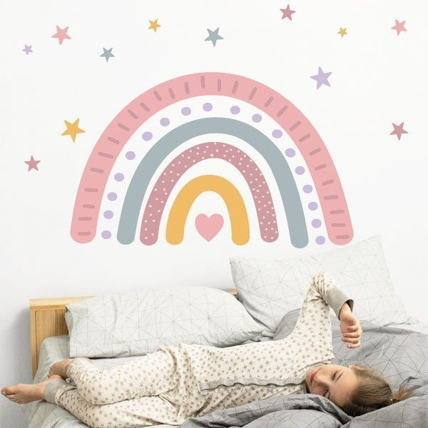 Kids sticker Rainbow with heart - Decorative stickers for girls and boys