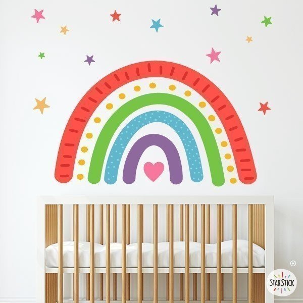 Kids sticker Rainbow with heart - Decorative stickers for girls and boys