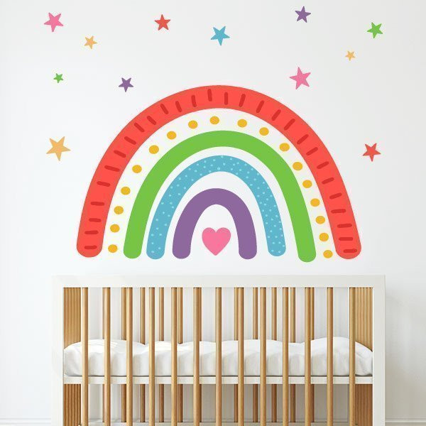Kids sticker Rainbow with heart - Decorative stickers for girls and boys