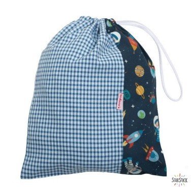 Personalized children's cloth bags - Rockets in space