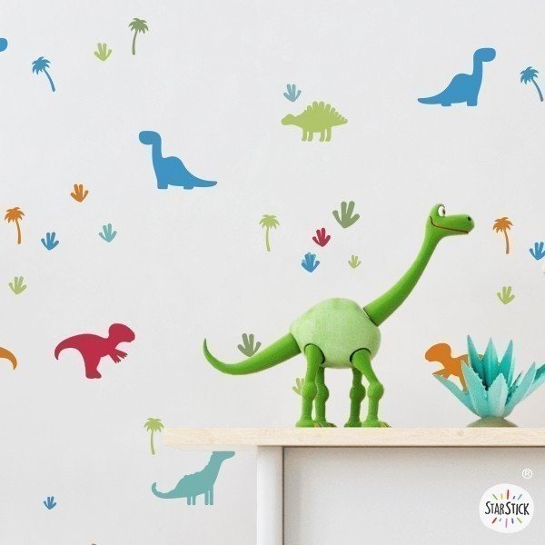 Dinosaurios de colores - Vinilo decorativo infantil para niños