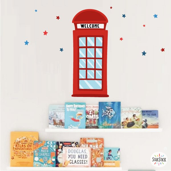 Stickers décoratif pour les classes d'anglais - Cabine téléphonique