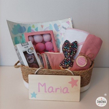 Baby Gift Basket - Welcome Baby Basket - Pink