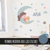 Children's decorative vinyl - Girl on the moon - Decoration for girls