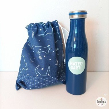 Pack regalo - Bolsa de tela con botella - Personalizable
