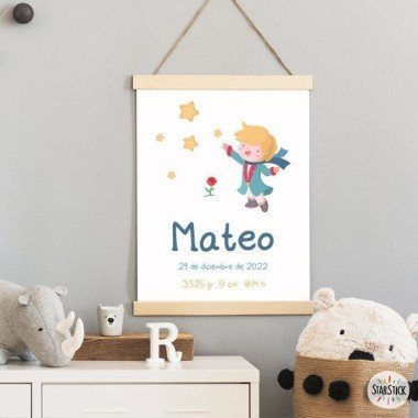 Naissance - Modèle Petit prince - Affiches et tableaux personnalisables pour bébés