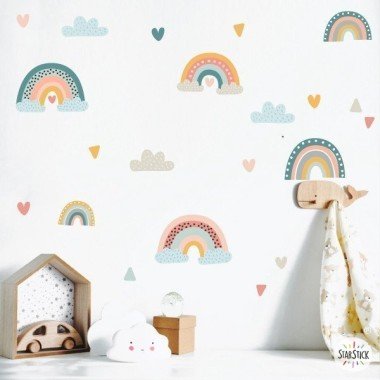 Arc-en-ciel de couleurs - Stickers décoratif - Décoration pour enfants