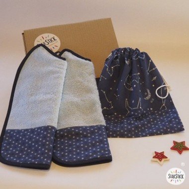 Gift pack for babies - Bibs with snack bag - Space