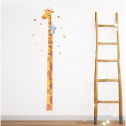 Vinilo medidor - Jirafa con koala - Decoración infantil