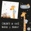 Measuring wall decal - Giraffe with koala - Children’s decoration