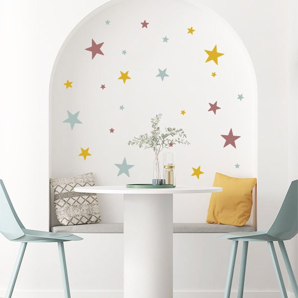 Vinilos decorativos con estrellas - Vinilo infantil 85 Estrellas 3 Colores a elegir -