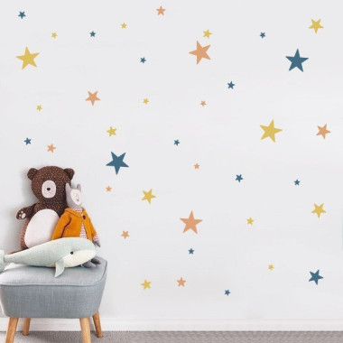 Vinilos decorativos con estrellas - Vinilo infantil 85 Estrellas 3 Colores a elegir -