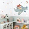 Decoración infantil - Niño viajando en avión - Vinilos decorativos infantiles niño