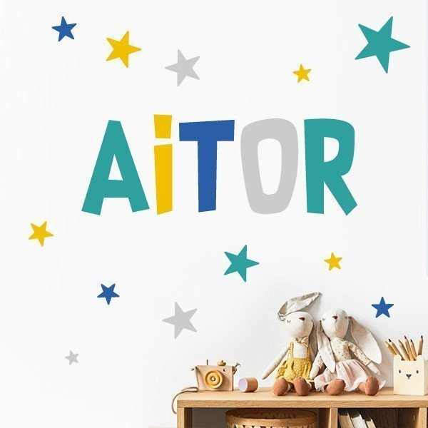 Personalitza les parets amb els vinils amb nom - Combinació Mostassa