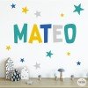 Personalitza les parets amb els vinils amb nom - Combinació Mostassa