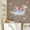 Decorative stickers for children - Dragon with princess and knight - Decoration for siblings