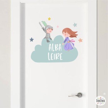 Knight and princess - Personalized children's vinyl