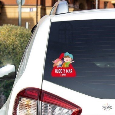 Customizable - Girl and cat on board - Car stickers