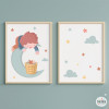 Affiches personnalisables pour enfants - Enfant sur la lune