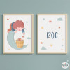 Affiches personnalisables pour enfants - Enfant sur la lune