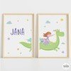 2 quadres decoratius. Princesa i drac. Idees decoració infantil