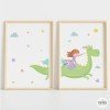 2 quadres decoratius. Princesa i drac. Idees decoració infantil