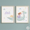 2 quadres decoratius. Princesa i drac. Idees decoració infantil