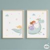 2 quadres decoratius. Princesa i drac. Idees decoració infantil