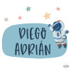 Décoration enfant personnalisée - Astronaute avec planètes - Stickers prénoms