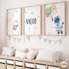 3 cuadros infantiles personalizados - Astronauta con planetas