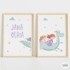 Tableaux  personnalisées pour enfants - Dragon avec 2 princesses