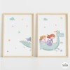 Tableaux  personnalisées pour enfants - Dragon avec 2 princesses