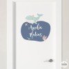 Stickers personnalisés pour enfants - La baleine reine sous la mer