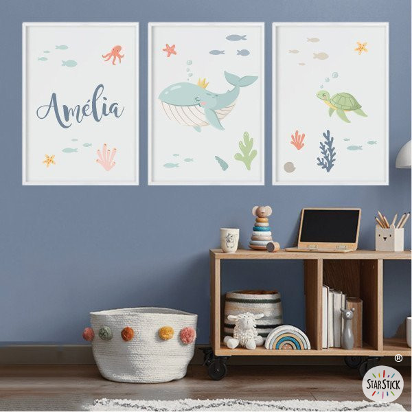 Tableaux et affiches pour enfants - La baleine règne sous la mer