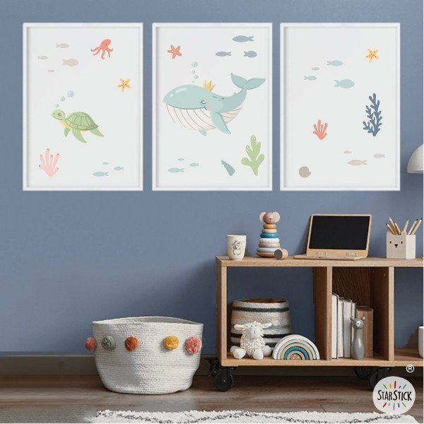 Tableaux et affiches pour enfants - La baleine règne sous la mer