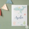 Quadre infantil personalitzat – La balena reina sota el mar | Decoració paret per a nena