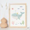 Quadre infantil personalitzat – La balena reina sota el mar | Decoració paret per a nena