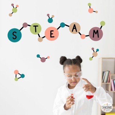 Molecular structure - STEAM stickers to decorate schools and institutes