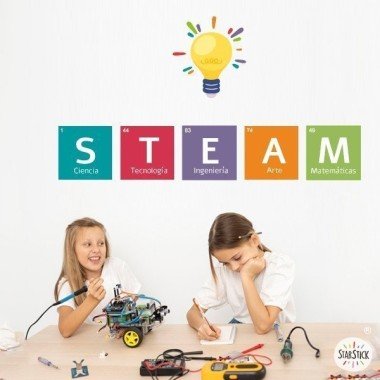 Light bulb - STEAM stickers to decorate schools and institutes