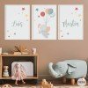 Elefante con globos. Cuadros infantiles. Decoración cuarto del bebé
