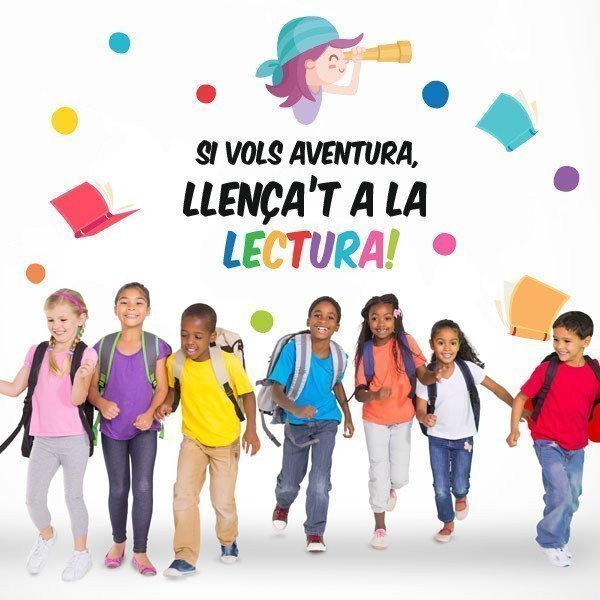 Tria idioma! Decoració escoles i instituts en català - Llença't a la lectura - Vinils amb frases per a escoles i instituts
