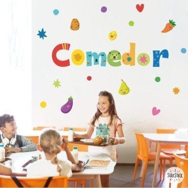 Décoration scolaire - Salle à manger - Sticker décoratif collection Happy