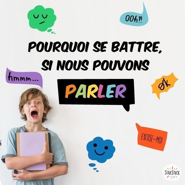 Vinils educatius en català per decorar escoles - No ens barallem, parlem!