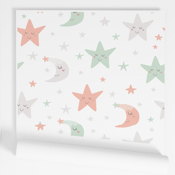 Customizable - Self-Adhesive Paper for Walls and Furnitures - Stars and moons