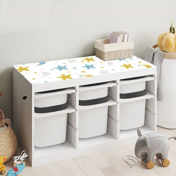 Customizable - Self-Adhesive Paper for Walls and Furnitures - Stars and moons