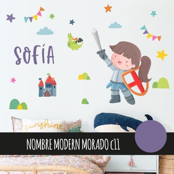 Vinils per a nenes - Cavallera medieval - Decoració infantil