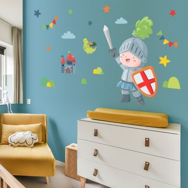 Vinilos infantiles - Caballero medieval - Decoración habitaciones de niño