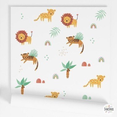 Customized children's paper - Jungle with tigers and lions