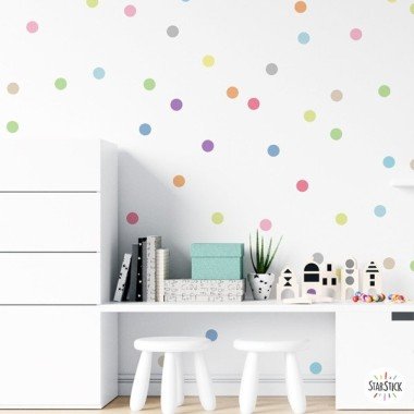 Papeles infantiles para pared y muebles - Confeti colores pastel