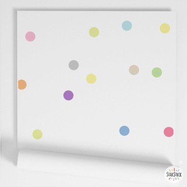 Papeles infantiles para pared y muebles - Confeti colores pastel